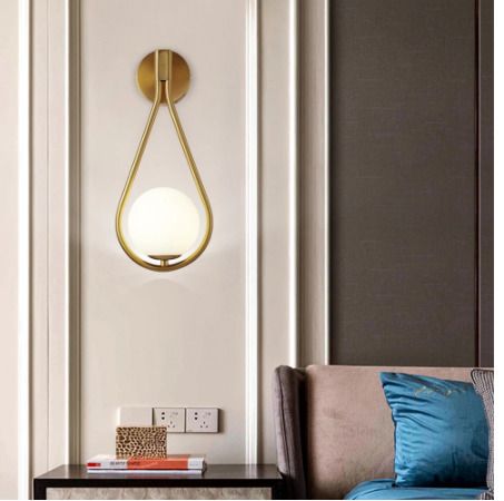 LED Wall Lamps Metal Living Room Lamp Fashion Nordic Bedside Glass Wall Lamp (2 pcs)