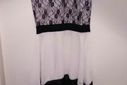 Pink Brand Black Lace and White Dress