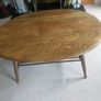 Vintage Ercol style oval coffee table with magazine rack Image 4