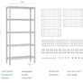 5 Tier Shelf Metal Storage Shelves Wire Rack Closet Organizers for Garage Kitchen Bathroom Laundry White 30 x 75 x 151.1 cm Image 3