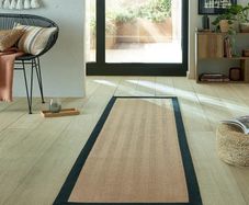 Jute Herringbone Runner with black boarder