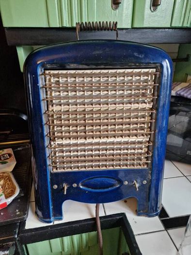 1920s/30s Vintage MAGNET 1930s Art Deco cobalt blue enamel electric fire