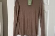 H&amp;M brown mole long sleeve polo neck tshirt size S