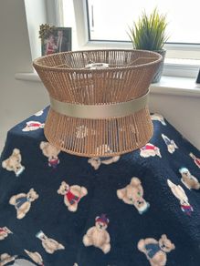 Brand new ceiling light - rattan and gold detail. 3 available