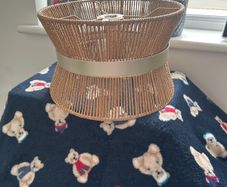 Brand new ceiling light - rattan and gold detail. 3 available