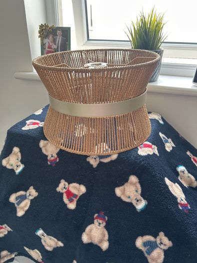 Brand new ceiling light - rattan and gold detail. 3 available