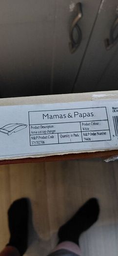 Mamas & Papas Amie Cot Top Changer White Brand New