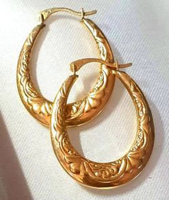 Vintage Hallmarked 9ct Gold Creole Earrings