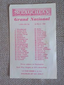 Rare Vintage Grand National Racing Slip