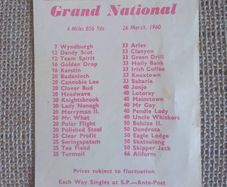 Rare Vintage Grand National Racing Slip