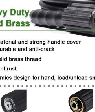 FREE SHIPPING 8M Pressure Washer Hose 1/4", 220 Bar/3200 PSI Kink Resistant High Power Washer Hose Replacement with M22 14mm Female Thread