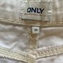 ONLY White High-Waisted Denim Shorts with Braided Belt Image 3