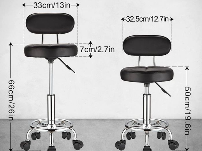Swivel Stools with Wheels Height Adjustable Rolling Spa Stool Backrest (FREE POSTAGE)