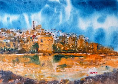 Kasbah of the Udayas watercolour