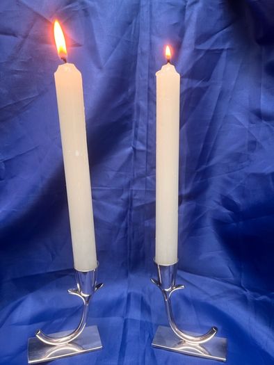 Silver plated candle holders
