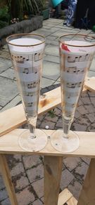 A set of two musical flute glasses