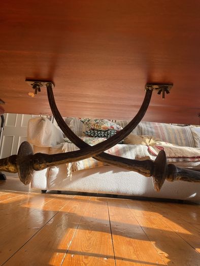 Oak table with iron detailing