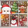 385 Pcs Christmas Window Stickers 10 Sheets Double-Sides Xmas Window Decorations/Santa Clings for Office Christmas Themed Party Image 3