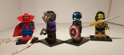 Lego Marval What If Colletables T'Challa Starlord, Zombie Hunter Spidey, Zombie Captain America, Thanos Gomora