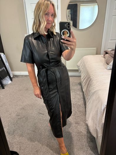 Soft faux leather dress