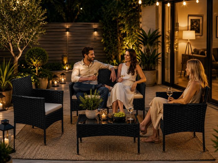 Rattan Garden Furniture Set 4 Piece Patio Furniture Set Outdoor Garden Sofa Set