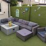 9 seater Grey Rattan Set & Gas Fire Pit Image 8