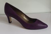 CEFALU Ladies Purple Leather Court Shoes Heels New In Box Size EU37 UK4 CAN POST