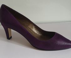 CEFALU Ladies Purple Leather Court Shoes Heels New In Box Size EU37 UK4 CAN POST
