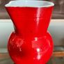 Vintage Emile Henry Bright Red Milk Jug French Farmhouse Kitchen Decor or Bud Vase Image 6