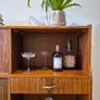 Mid-Century Cocktail Cabinet with gold-leafed backing vintage mirror Image 4