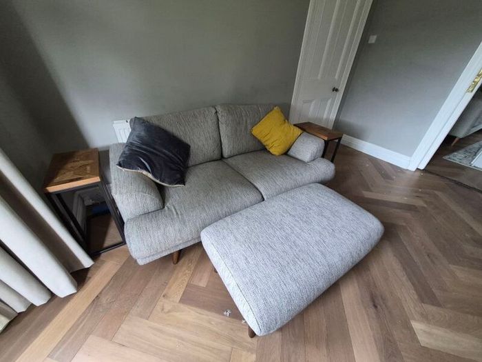2 seater couch with footrest