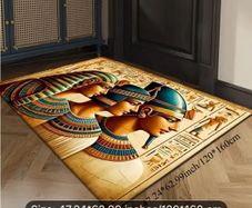 Egyptian pharaoh themed rug free postage