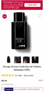ARMANI CODE 75ml parfum for him for him