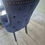 Four Navy Velvet Dining chairs Image 8
