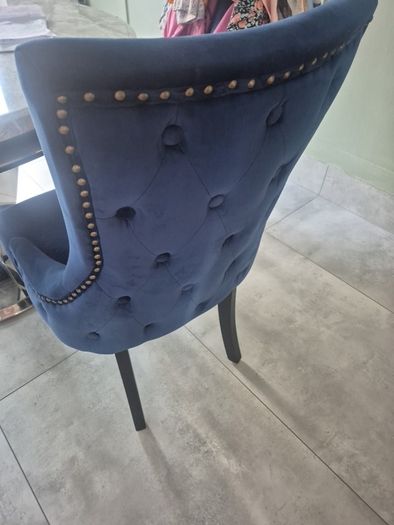 Four Navy Velvet Dining chairs
