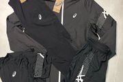 ASICS Tracksuit full 4 piece: Tracksuit Tshirt &amp; Shorts Black M