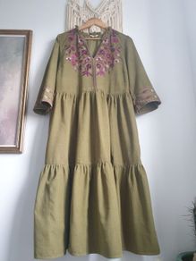 Monsoon East Janelle Cord Dress Size Uk 16