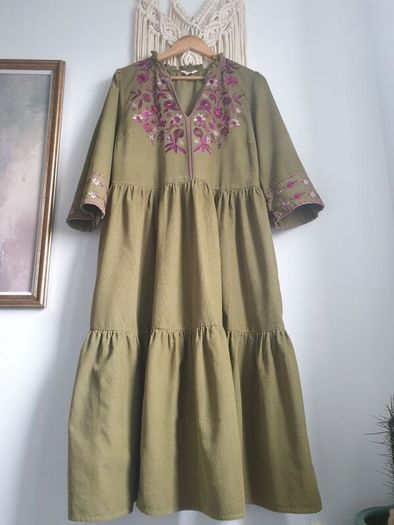 Monsoon East Janelle Cord Dress Size Uk 16