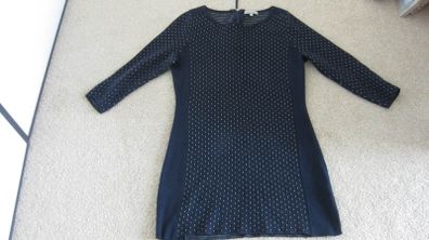 KEN bought in TK Maxx ladies knit style navy winter dress with beige detail size small 8 to 10