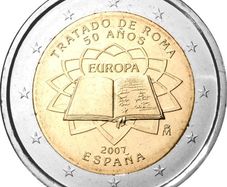 Spain 2 Euro Commemorative Coin 2007- Treaty of Rome. Uncirculated.