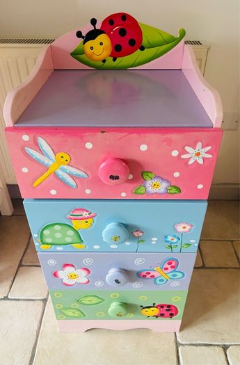 Teamson Kids hand painted set of childrens 4 drawers