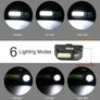 6 Modes USB Rechargeable COB LED Headlamp Headlight Light Torch Flashlight Image 2
