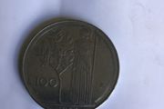 1956 Italy 100 Lira coin
