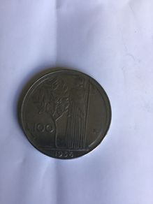 1956 Italy 100 Lira coin