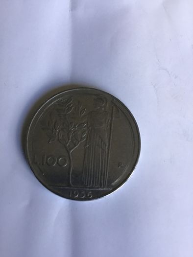 1956 Italy 100 Lira coin