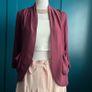 Burgundy drape top. Size XS Image 2