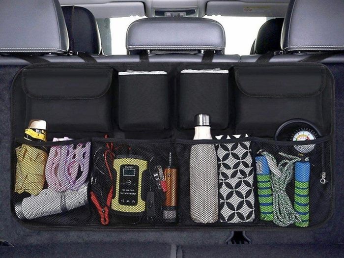 Car Boot Organiser Waterproof Kick Mats Car Organiser Seat Back Protectors, Multi-Pocket Children's Travel Storage