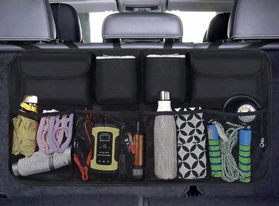 Car Boot Organiser Waterproof Kick Mats Car Organiser Seat Back Protectors, Multi-Pocket Children's Travel Storage