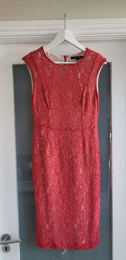 FRENCH CONNECTION coral lace shift dress Sz 14UK
