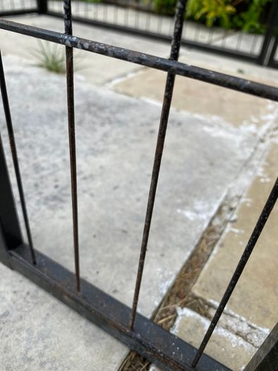 Black metal dog pen